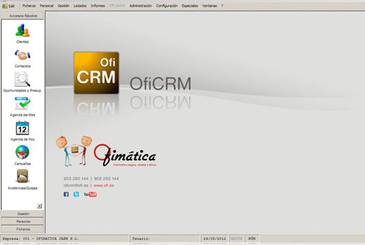 Software Ofimática Gestión de Clientes - OfiCRM
